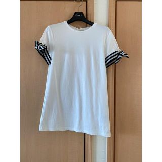 ドゥロワー(Drawer)の美品♡ボーダーズアットバルコニー　ホワイト　Tシャツ　38(Tシャツ(半袖/袖なし))