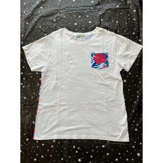 Tシャツ　ハイビスカス柄　ホワイト(Tシャツ(半袖/袖なし))