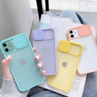 iPhone13proケース パープル スライド式レンズ保護 カバー(iPhoneケース)