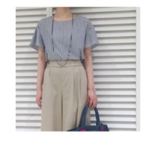 ノーリーズ(NOLLEY'S)のノーリーズ  ストライプ　半袖　ブラウス  オフィス　通勤　コットン　プラステ(シャツ/ブラウス(半袖/袖なし))