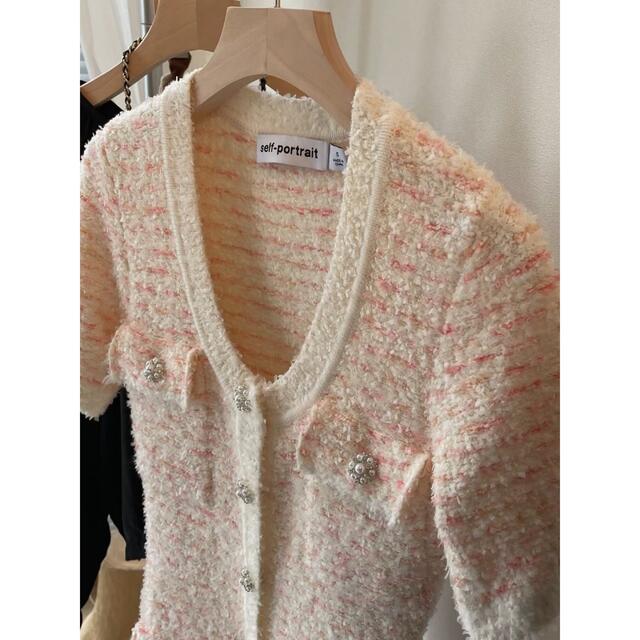 ❤️正規品Selfportrait22新作新品☆ピンクニットワンピース ドレス
