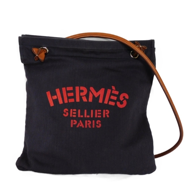 Hermes - エルメス サック・アリーヌ MM ブルーインディゴ ロゴ トワルシェブロン バレニア ショルダーバッグの通販 by