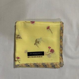 バーバリー(BURBERRY)のバーバリー　ハンカチ　未使用品　イエロー　花柄　#1932(ハンカチ)