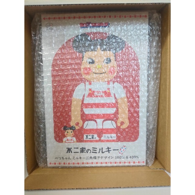 BE@RBRICK ペコちゃんミルキー三角帽子デザイン 100％＆400％新品未使用