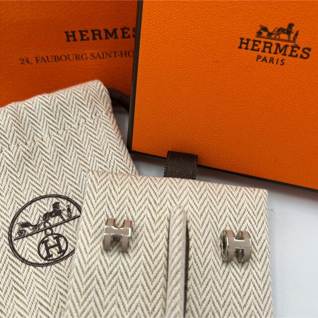 大人気　エルメス　ミニポップH ピアス　HERMES マロン