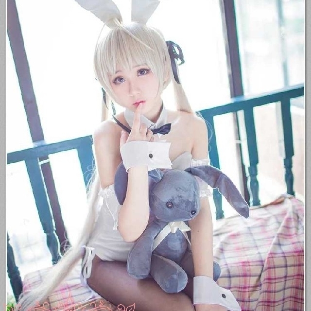 週間売れ筋その他P⑤4 春日野穹 ヨスガノソラ コスプレ 衣装 バニーガール 白 黒