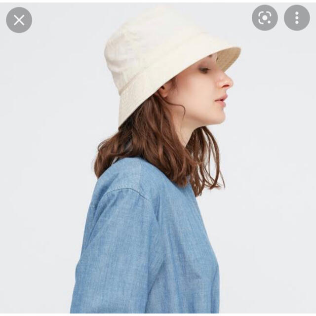 UNIQLO(ユニクロ)のUNIQLO UVカット　バケットハット　アイボリー レディースの帽子(ハット)の商品写真