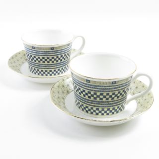 ウェッジウッド(WEDGWOOD)のウェッジウッド サムライ カップ＆ソーサー 2客 ティー コーヒー SM834K(グラス/カップ)