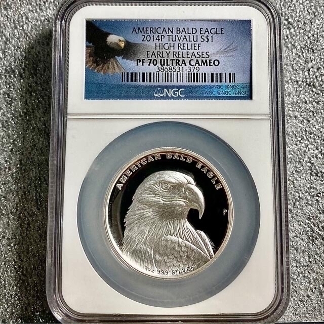 2014 アメリカ白頭ワシ 1ドル銀貨 PF70（ツバル）