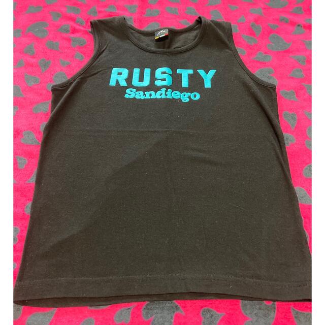 RUSTY(ラスティ)のRUSTY 黒タンクトップ 150 キッズ/ベビー/マタニティのキッズ服男の子用(90cm~)(Tシャツ/カットソー)の商品写真