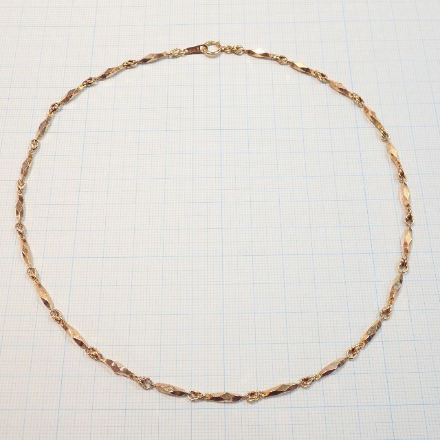 □K18切子チェーンネックレス 19g 42.5cm□キリコ昭和レトロ □K18切子チェーンネックレス 19g 42.5cm□キリコ昭和レトロ