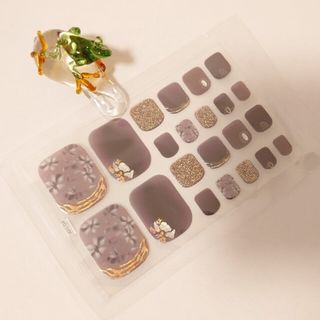 ☆フットネイルシール　AH-04　ブラウンフラワー(ネイル用品)