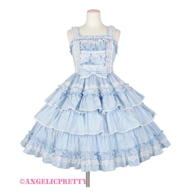 Angelic Pretty(アンジェリックプリティー)のPrettyフリルジャンパースカート（無地） レディースのワンピース(ひざ丈ワンピース)の商品写真