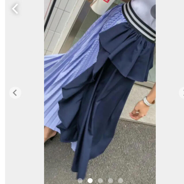 ZARA(ザラ)の■ストライプ プリーツ ラッフルスカート ブルー レディースのスカート(ロングスカート)の商品写真