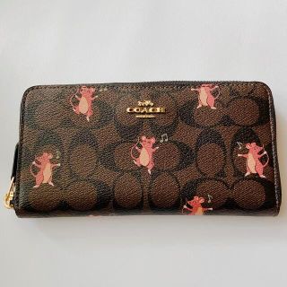 コーチ(COACH)の美品　COACH コーチ 長財布　パーティーマウスシグネチャー(財布)