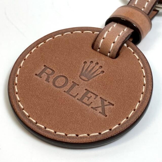 ロレックス ROLEX ロゴ ノベルティ 非売品 キーホルダー レザー ブラウン