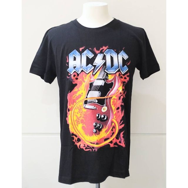 【Mサイズ】AC/DC Tシャツ アンガス・ヤング ロックバンド ギター SG メンズのトップス(Tシャツ/カットソー(半袖/袖なし))の商品写真