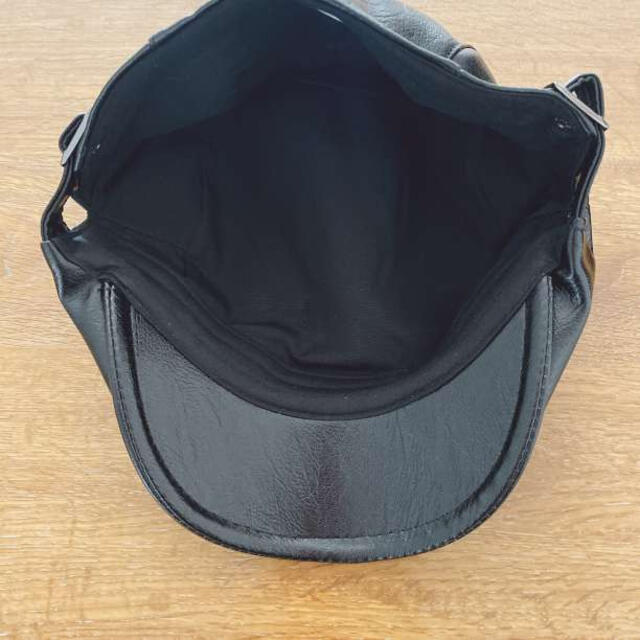 ハンチング帽 メンズ レディース レザー 帽子 黒 ベレー帽 キャップ ハット メンズの帽子(ハンチング/ベレー帽)の商品写真