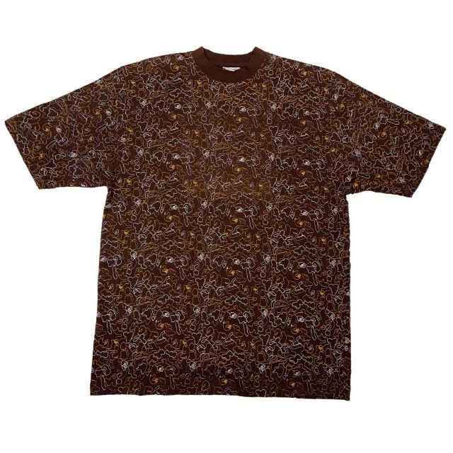 BROCK JEANS モノグラムデザイン Tシャツ ブラウン XL