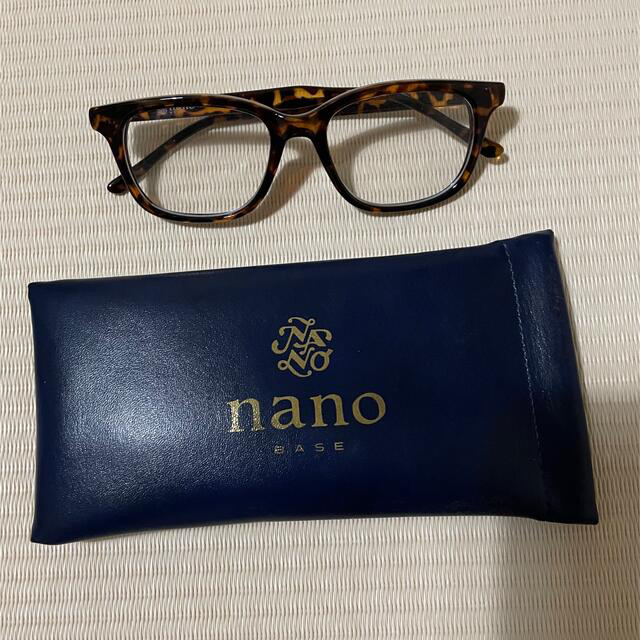 nano・universe(ナノユニバース)の送料込♪nano univers 伊達メガネ ケース付き 茶 メンズのファッション小物(サングラス/メガネ)の商品写真