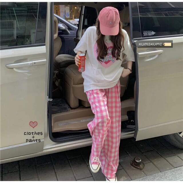 PUNYUS(プニュズ)のcolorful heart t-shirt &pink plaid pants メンズのトップス(Tシャツ/カットソー(半袖/袖なし))の商品写真