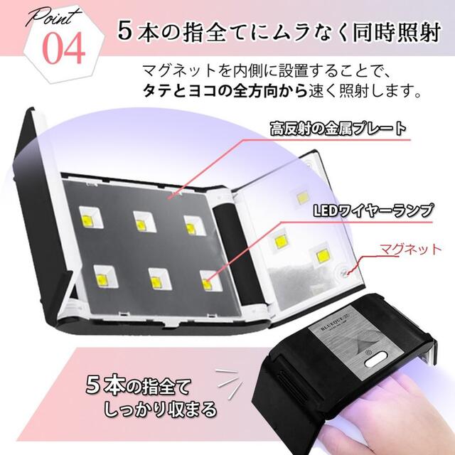 ネイルドライヤー LED ネイルライト ジェルネイル UV ライト コスメ/美容のネイル(ネイルケア)の商品写真