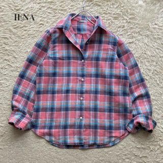 イエナ(IENA)のIENA 洗える コットンリネン チェックシャツ 長袖 羽織り ピンク ブルー(シャツ/ブラウス(長袖/七分))