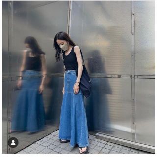 ザラ(ZARA)のZARA デニムスカート（タグ付き/未使用）(ロングスカート)