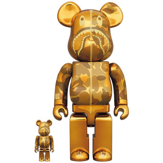 BE@RBRICK BAPE CAMO SHARK 100％&400％ GOLD