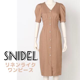 SNIDEL - 【美品♡】snidel リネンライクパターンタイトワンピース リボン スナイデル