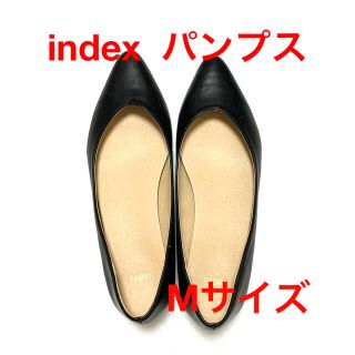 インデックス(INDEX)のindex  黒パンプス　　レディース　Mサイズ(ハイヒール/パンプス)