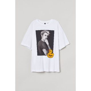 エイチアンドエム(H&M)のJustin Bieber Merch x H&M ドロップショルダーTシャツ(Tシャツ(半袖/袖なし))