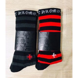Chrome Hearts - クロムハーツ くつ下 新品未使用 赤 黒 ボーダーの