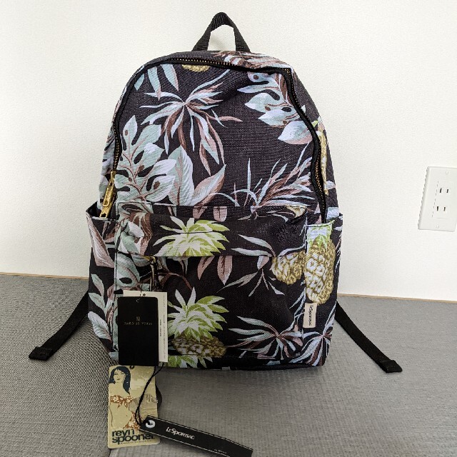 ブラック×マルチサイズ新品 LESPORTSAC×rayn spooner リュックサック 未使用 鞄