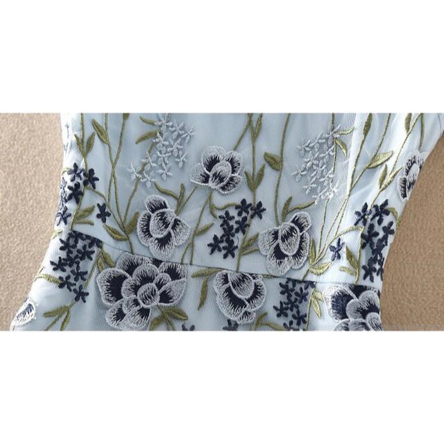 9号 M 花柄刺繍 大きいサイズドレス パーティー チュールワンピース 7