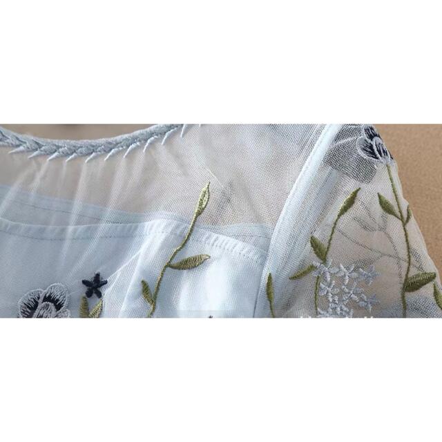 9号 M 花柄刺繍 大きいサイズドレス パーティー チュールワンピース 8