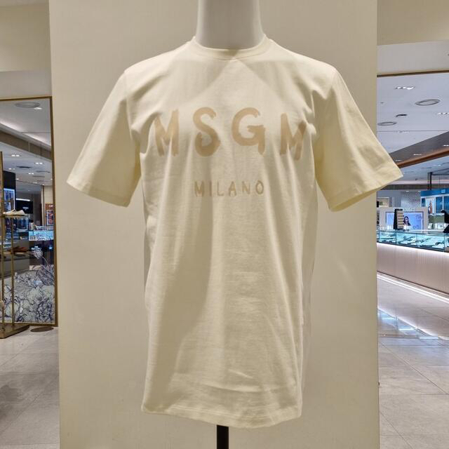 〈新品〉MSGM Tシャツ　クリーム　ミラノロゴ　milano L