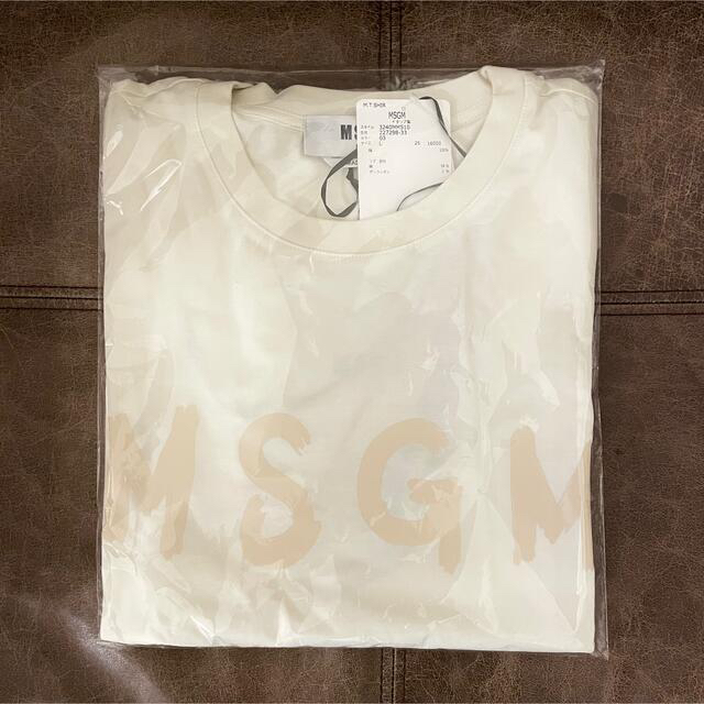 〈新品〉MSGM Tシャツ　クリーム　ミラノロゴ　milano L