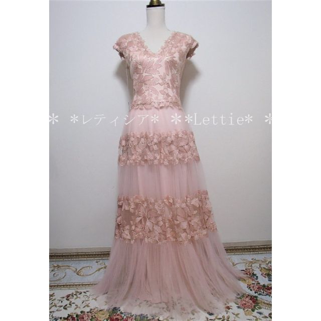 TADASHI SHOJI - 新品☆タダシTADASHI☆リーフ刺繍レースドレスピンク