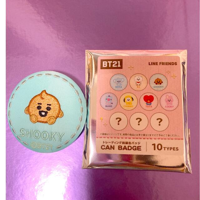 BT21(ビーティーイシビル)のBTS BT21 トレーディング刺繍缶バッジ SHOOKY エンタメ/ホビーのタレントグッズ(アイドルグッズ)の商品写真