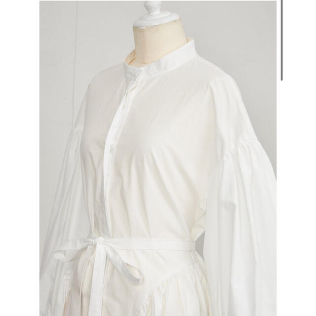 Rosary moon-Back Open Shirts Dress/GRAY 5