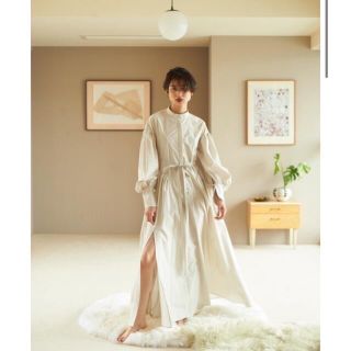 ロザリームーン(Rosary moon)のRosary moon-Back Open Shirts Dress/GRAY(ロングワンピース/マキシワンピース)