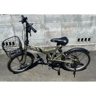 ジープ(Jeep)のJEEP JE-206GRS オリーブ　折り畳み自転車　20インチ　美品(自転車本体)