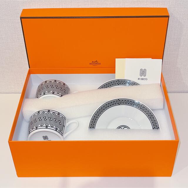 新品・未開封品】エルメス hデコ ティーカップ&ソーサー 2客セット