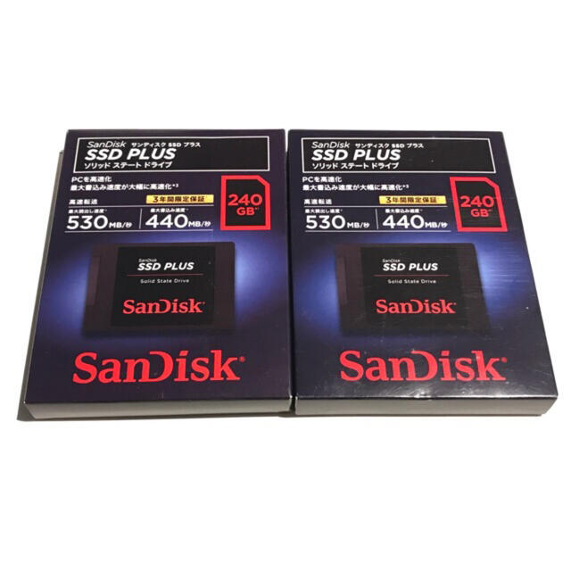 サンディスクSSD 240GB SDSSDA-240G-J26 PLUS×2