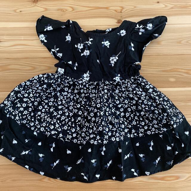 petit main(プティマイン)のptit main花柄ワンピース キッズ/ベビー/マタニティのベビー服(~85cm)(ワンピース)の商品写真