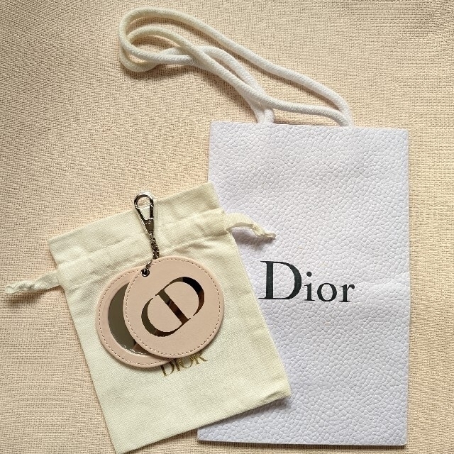 Christian Dior(クリスチャンディオール)のディオール ミラー ノベルティ手鏡 ポーチ付　鏡 レディースのファッション小物(ミラー)の商品写真