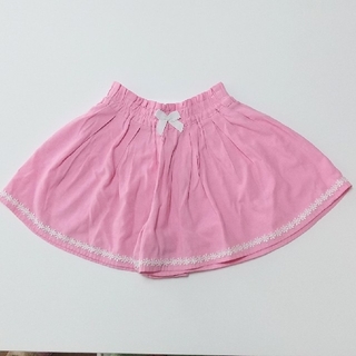 ニシマツヤ(西松屋)の【送料無料】130 キュロットスカート ピンク リボン ポケット付き(スカート)