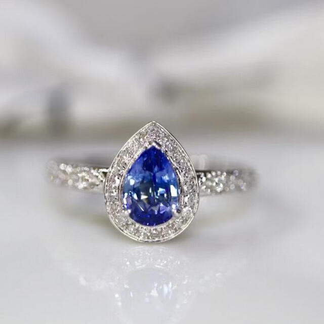 天然コーンフラワー ブルーサファイア ダイヤ リング1.08ct k18 f 天然コーンフラワー ブルーサファイア ダイヤ リング1.08ct k18 f
