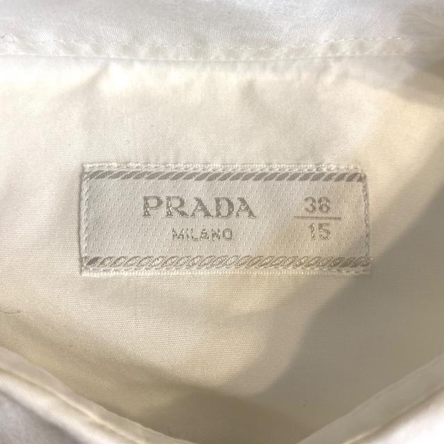 PRADA(プラダ)のプラダ 長袖シャツ サイズ38 M メンズ - 白 メンズのトップス(シャツ)の商品写真